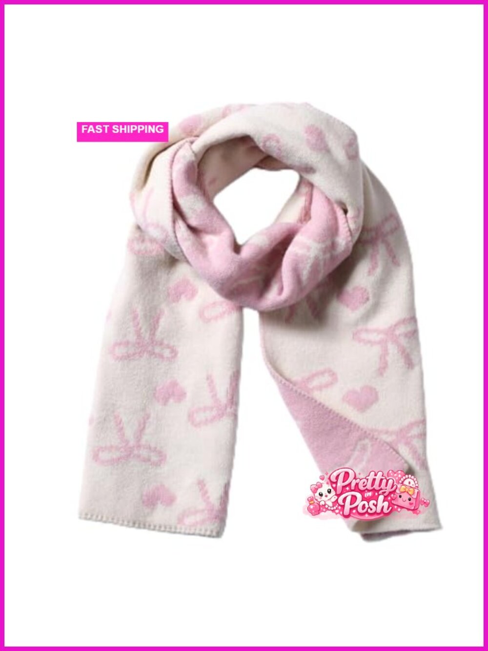 Women's Chunky Bow Blanket Scarf Oversized Winter Wrap